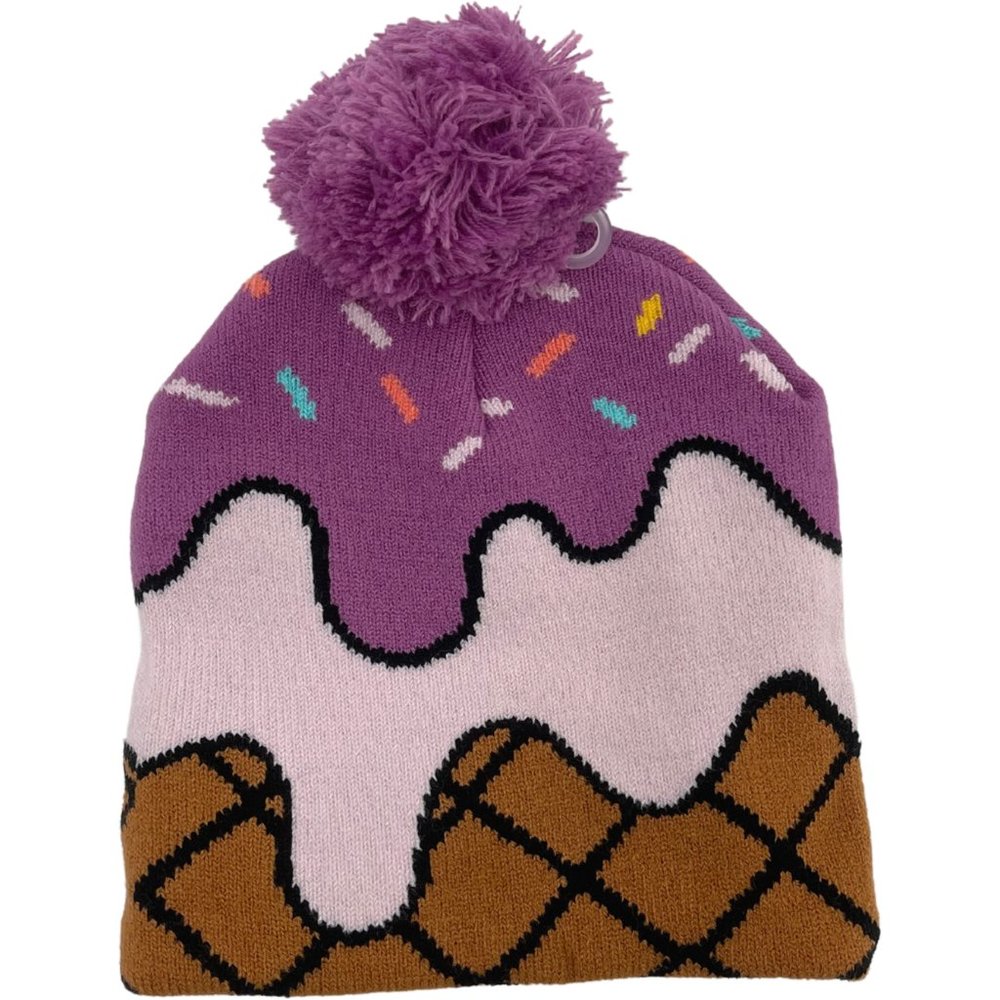 Densley & Co. | Girl's  Winter Hat | Ice Cream Cone | Pink | One Size